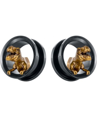 2PCS Stainless Steel Black Gold Plugs and Tunnels Ear Gauge Stretcher Plug Jewelry Piercing Expander Gauges 2g - 1 inch 6mm-2...