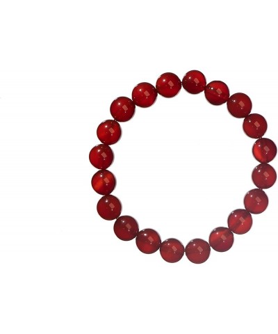 10mm Shiny Round Red Agate (Carnelian) Stretch Bracelet in Various Lengths (7, 7.5, 8 Inches) 7 Inches $16.09 Bracelets