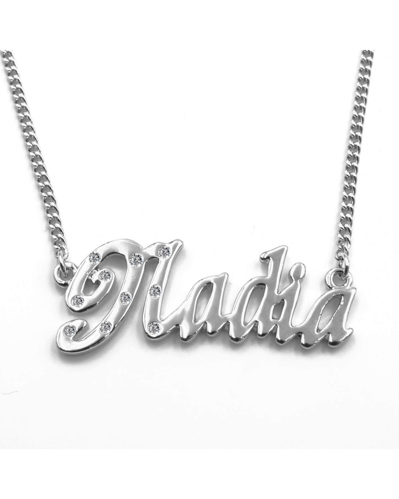 Nadia Name Necklace 18K White Gold Plated Personalized Dainty Necklace - Jewelry Gift Women, Girlfriend, Mother, Sister, Frie...