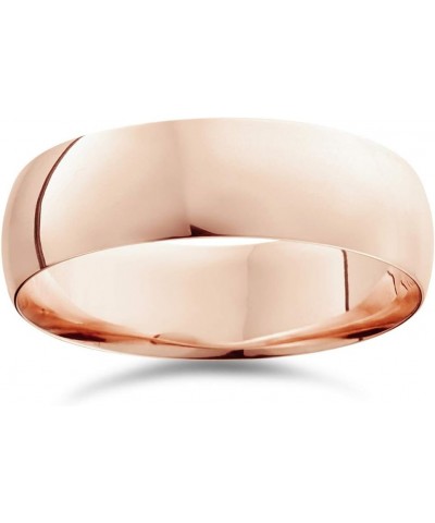 7mm Dome High Polished Wedding Band 10k Rose Gold $140.12 Bracelets