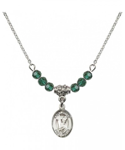 May Birth Month Bead Necklace with Catholic Patron Saint Petite Charm, 18 Inch Saint Helen $32.51 Necklaces