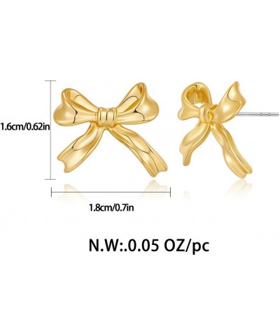 Gold And Silver Bow Earrings For Women Cute Ribbon Bow $9.00 Earrings