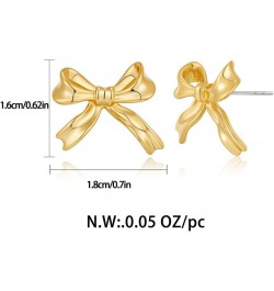 Gold And Silver Bow Earrings For Women Cute Ribbon Bow $9.00 Earrings