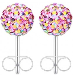 Multi-Sprinkle Dot Multi Gem Aurora Ball Ear Stud Earrings Pink/Aurora Borealis, Ball Size: 10mm $10.19 Earrings