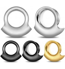 2PCS 8mm-25mm (0G-1") Cuff Lobes Gauges for Ears Basic Ear Plugs Tunnels for Stretched Ears Hypoallergenic 316 Stainless Stee...