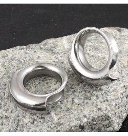 2PCS 8mm-25mm (0G-1") Cuff Lobes Gauges for Ears Basic Ear Plugs Tunnels for Stretched Ears Hypoallergenic 316 Stainless Stee...