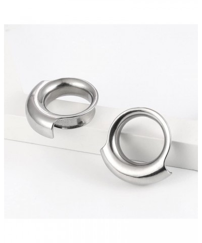 2PCS 8mm-25mm (0G-1") Cuff Lobes Gauges for Ears Basic Ear Plugs Tunnels for Stretched Ears Hypoallergenic 316 Stainless Stee...