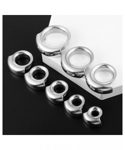 2PCS 8mm-25mm (0G-1") Cuff Lobes Gauges for Ears Basic Ear Plugs Tunnels for Stretched Ears Hypoallergenic 316 Stainless Stee...