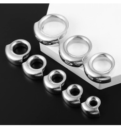 2PCS 8mm-25mm (0G-1") Cuff Lobes Gauges for Ears Basic Ear Plugs Tunnels for Stretched Ears Hypoallergenic 316 Stainless Stee...