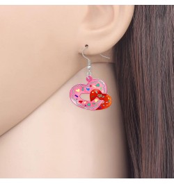 Acrylic Valentines Day Cute Love Heart Donuts Earrings Dangle Fashion Jewelry for Women Girls Kids Charm Gift Rose $6.62 Earr...