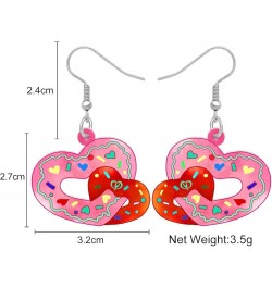 Acrylic Valentines Day Cute Love Heart Donuts Earrings Dangle Fashion Jewelry for Women Girls Kids Charm Gift Rose $6.62 Earr...