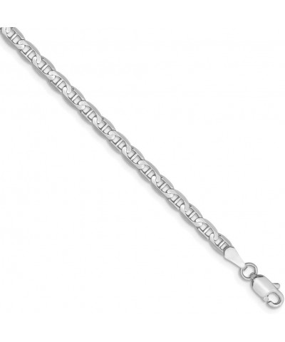 Solid 14k White Gold 3mm Concave Anchor Mariner Chain Necklace - with Secure Lobster Lock Clasp 8.0 Inches $166.74 Necklaces