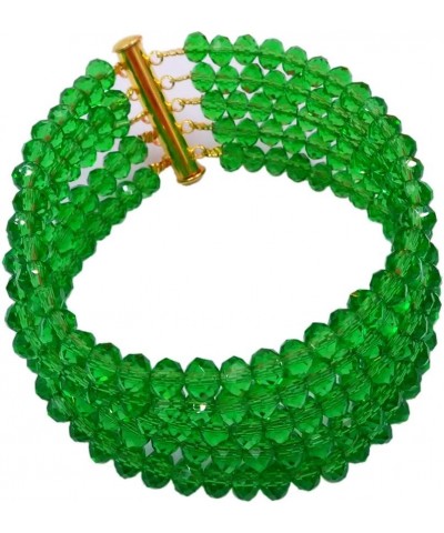 10 Rows Classic Crystal Bridal Jewelry Sets Nigerian Wedding African Beads Jewelry Set Green $19.80 Jewelry Sets