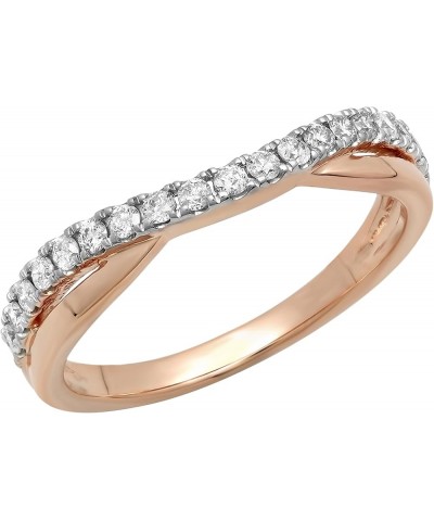 0.30 Carat (ctw) Round Diamond Ladies Wedding Guard Contour Band 1/3 CT, 10K Gold 5.5 Rose Gold $140.37 Rings