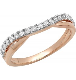 0.30 Carat (ctw) Round Diamond Ladies Wedding Guard Contour Band 1/3 CT, 10K Gold 5.5 Rose Gold $140.37 Rings