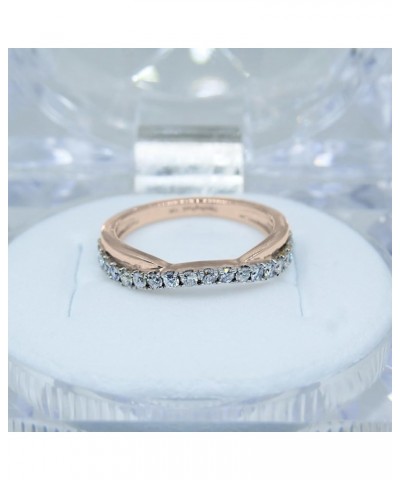 0.30 Carat (ctw) Round Diamond Ladies Wedding Guard Contour Band 1/3 CT, 10K Gold 5.5 Rose Gold $140.37 Rings