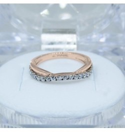 0.30 Carat (ctw) Round Diamond Ladies Wedding Guard Contour Band 1/3 CT, 10K Gold 5.5 Rose Gold $140.37 Rings