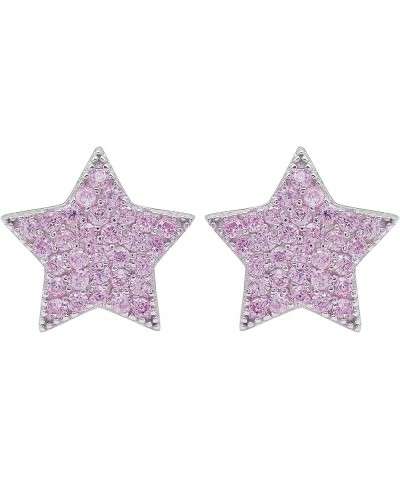 925 Sterling Silver Fashion Star Rhinestone Stud Earrings Piercing S-Purple $10.19 Earrings