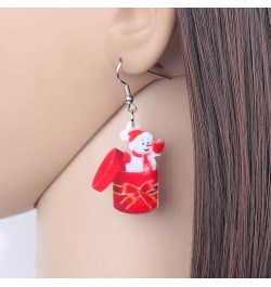 Cute Acrylic Cartoon Christmas Snowman Earrings Drop Dangle Decoration Costumes Jewelry For Women Girls Gift New Year Cherry ...