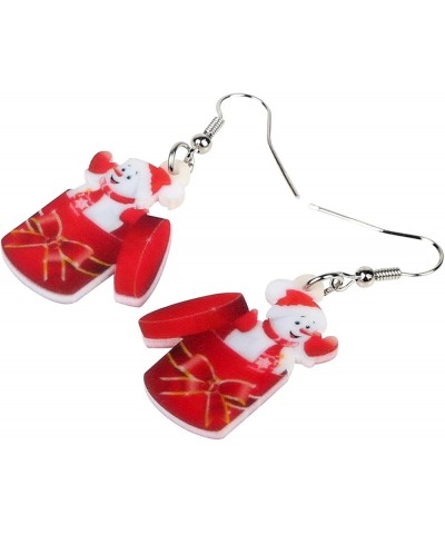 Cute Acrylic Cartoon Christmas Snowman Earrings Drop Dangle Decoration Costumes Jewelry For Women Girls Gift New Year Cherry ...