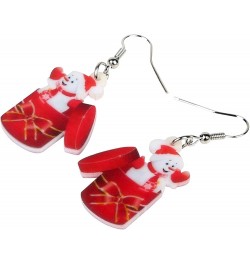 Cute Acrylic Cartoon Christmas Snowman Earrings Drop Dangle Decoration Costumes Jewelry For Women Girls Gift New Year Cherry ...