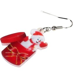 Cute Acrylic Cartoon Christmas Snowman Earrings Drop Dangle Decoration Costumes Jewelry For Women Girls Gift New Year Cherry ...