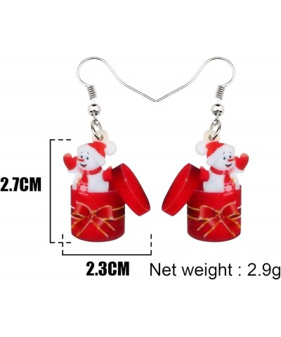 Cute Acrylic Cartoon Christmas Snowman Earrings Drop Dangle Decoration Costumes Jewelry For Women Girls Gift New Year Cherry ...