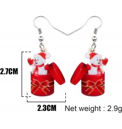 Cute Acrylic Cartoon Christmas Snowman Earrings Drop Dangle Decoration Costumes Jewelry For Women Girls Gift New Year Cherry ...