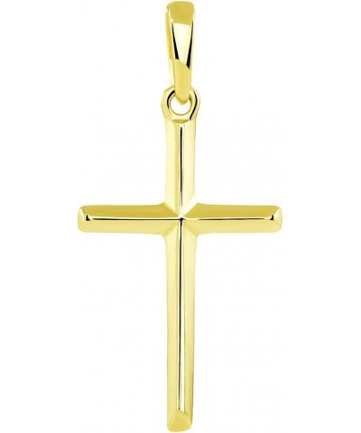 14K Solid Yellow Gold Traditional Simple Religious Cross Pendant $31.50 Pendants