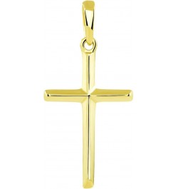 14K Solid Yellow Gold Traditional Simple Religious Cross Pendant $31.50 Pendants