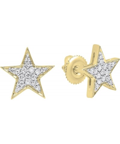 0.20 ctw. Round Natural White Diamond Star Fashion Stud Earrings for Women in 14K Gold Yellow Gold $154.74 Earrings