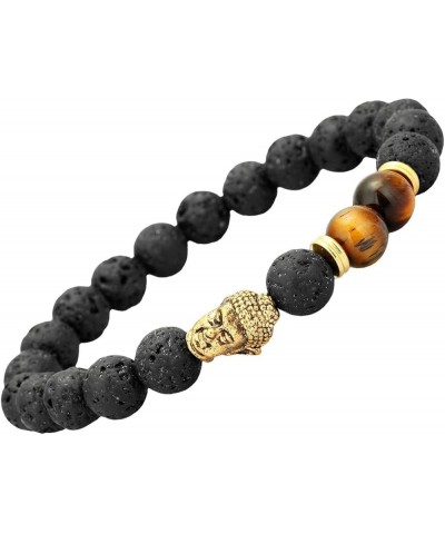 8mm Natural Lava Rock Stones Beads Bracelets for Men, 7 Chakra Yoga Aromatherapy Essential Oil Diffuser Bracelets for Women B...