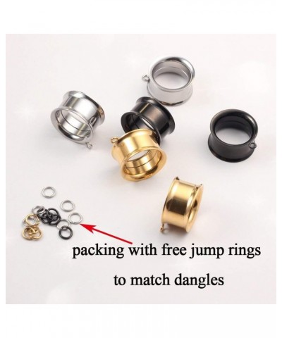 6 PCS 6mm-25mm Hypoallergenic 316 Stainless Steel Hot Silver Gold Black Ear Piercing Tunnels for Dangles DIY Ear Gauges Weddi...