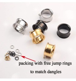 6 PCS 6mm-25mm Hypoallergenic 316 Stainless Steel Hot Silver Gold Black Ear Piercing Tunnels for Dangles DIY Ear Gauges Weddi...