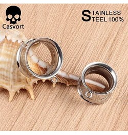 6 PCS 6mm-25mm Hypoallergenic 316 Stainless Steel Hot Silver Gold Black Ear Piercing Tunnels for Dangles DIY Ear Gauges Weddi...