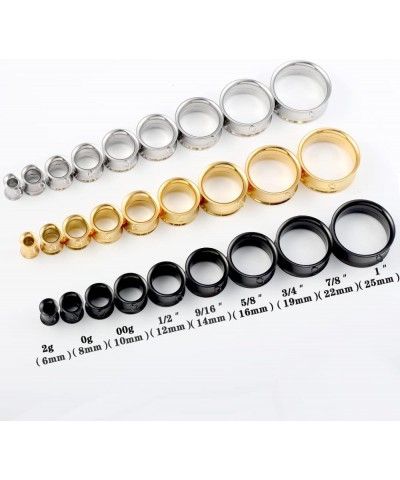 6 PCS 6mm-25mm Hypoallergenic 316 Stainless Steel Hot Silver Gold Black Ear Piercing Tunnels for Dangles DIY Ear Gauges Weddi...