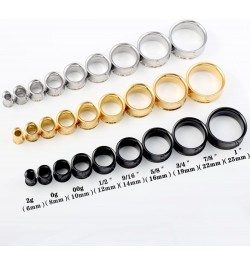 6 PCS 6mm-25mm Hypoallergenic 316 Stainless Steel Hot Silver Gold Black Ear Piercing Tunnels for Dangles DIY Ear Gauges Weddi...