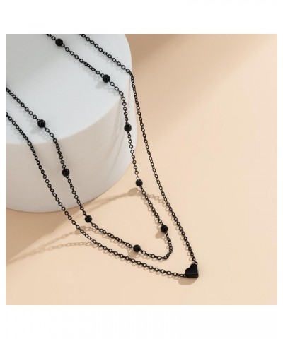 Boho Waist Chain Black Layered Belly Chain Love Heart Belt Chain Jewelry for Women $8.09 Body Jewelry