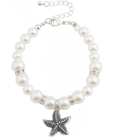 Faux Pearl Starfish Charm Bracelet Summer Beach Jewelry For Bridesmaids Wedding Gift pearl starfish $8.31 Bracelets