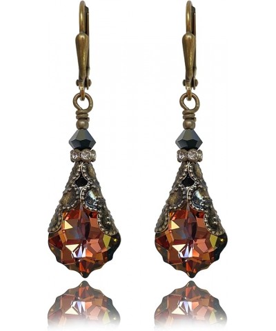 Antique Inspired Vintage Victorian Dangle Drop Earrings for Women Jewelry Gift for Her Orange/Chili Pepper $22.50 Earrings