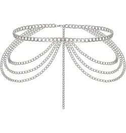 Adjustable Multi-Layer Waist Chain Belt for Women - Stylish and Versatile Accessory Silver $12.75 Others