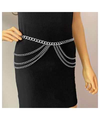 Adjustable Multi-Layer Waist Chain Belt for Women - Stylish and Versatile Accessory Silver $12.75 Others