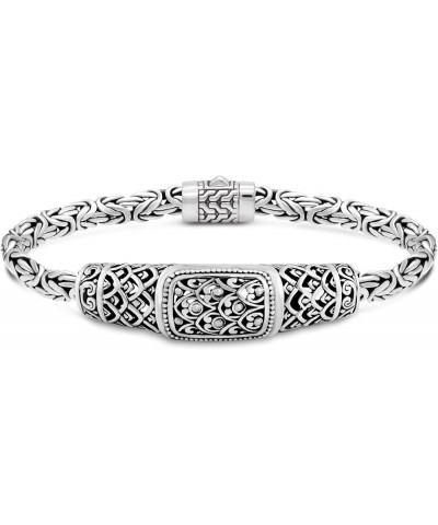 Sterling Silver 925 Bali with Dragon Bone Tulang Naga/Borobudur/Double Wheat Paddy Chain Bracelet Silver 925/Dragon Skin 3146...