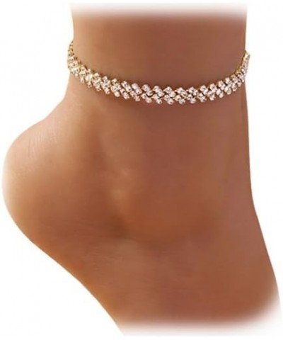 Rhinestone Tennis Chain Heart Anklet Bracelet,Crystal Heart Pendant Anklets,Bikini Foot Chain Bracelet,Crystal Armlet,Rhinest...