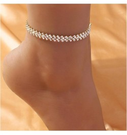 Rhinestone Tennis Chain Heart Anklet Bracelet,Crystal Heart Pendant Anklets,Bikini Foot Chain Bracelet,Crystal Armlet,Rhinest...