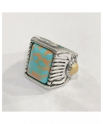 Handmade Rings for Women Square Stone Rings for Women Silver Plated Rings Square Turquoise Ring Sterling Silver 925 Gemstones...