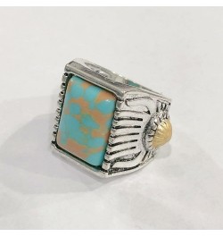 Handmade Rings for Women Square Stone Rings for Women Silver Plated Rings Square Turquoise Ring Sterling Silver 925 Gemstones...