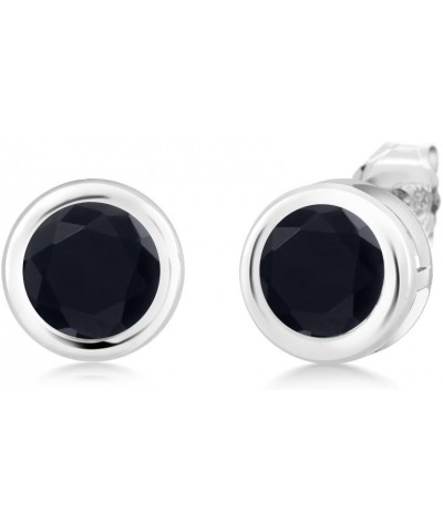 925 Sterling Silver Black Zirconia Bezel Setting Stud Earrings For Women (3.00 Cttw, Round 6MM) $11.75 Earrings