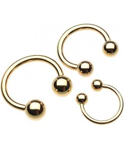 Basic Horseshoe Circular Barbell 316L Surgical Steel (Sold Individually) 4g 16mm (8mm ball) Gold $8.15 Body Jewelry