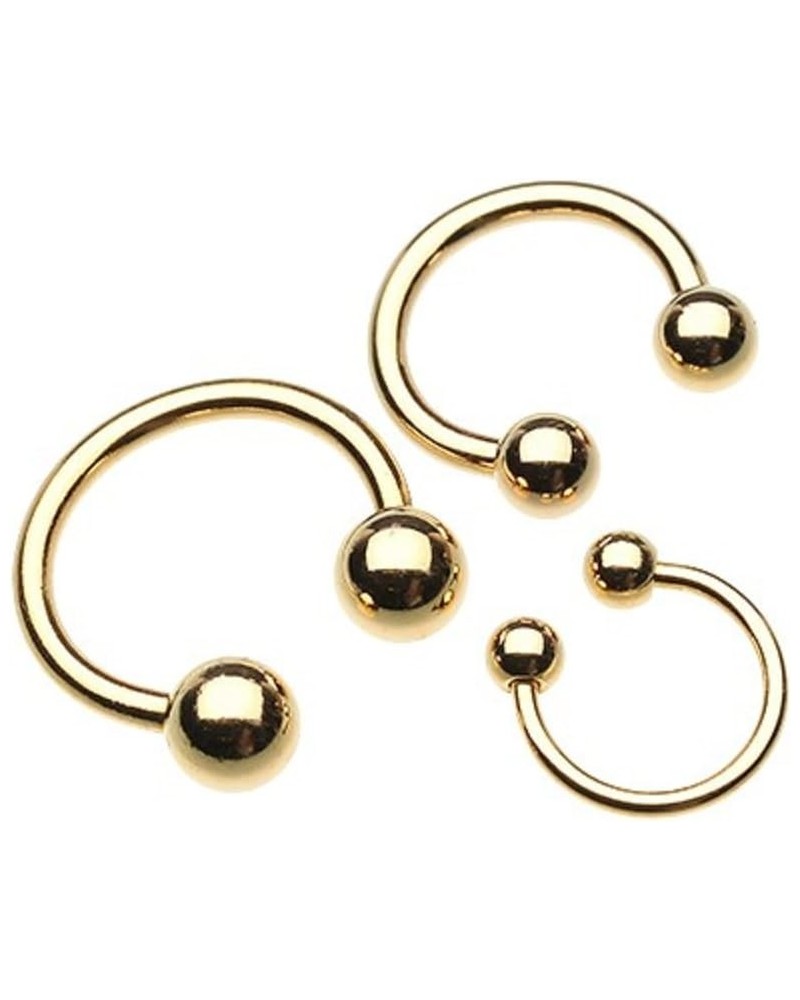 Basic Horseshoe Circular Barbell 316L Surgical Steel (Sold Individually) 4g 16mm (8mm ball) Gold $8.15 Body Jewelry